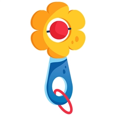 Baby Shower Flower Baby Rattle Transparent Sticker